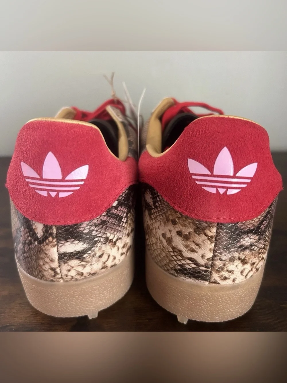 Adidas Gazelle Golf Lux Spikeless Golf Shoes Snakeskin Brown Mens 11 JP7703
